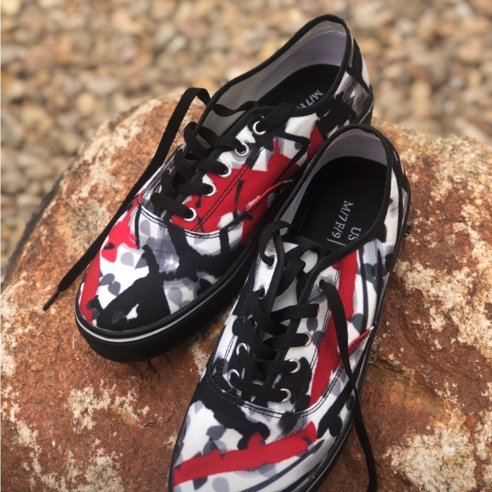 Stylish Red and Black Sneakers